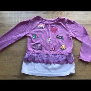 Purple kids graphic tee with lace!